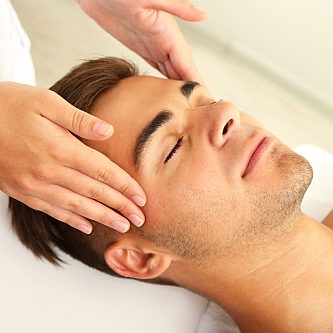 Man Having Head Massage Close Up